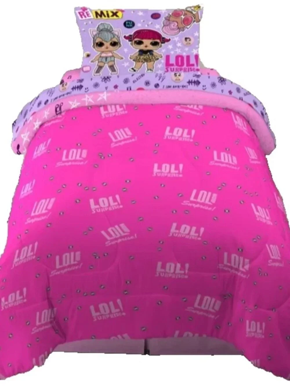 LOL SURPRISE! REMIX Reversible Comforter 2 Piece Set Twin-Full 72 x 86 NEW